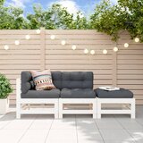 Maison Chic Seti vrtnega pohištva - Vrtna garnitura - Vrtni pohištvo set 3-delna bela trdna borovina, (21817641) | Shoptok.si