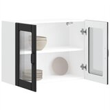 Maison Chic Kuhinjska stenska omarica - Kuhinjska omarica s steklenimi vrati Lucca črn iu326, (22063729) | Shoptok.si