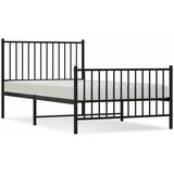 Metalni okvir kreveta uzglavlje i podnožje crni 100x190 cm | shoptok.hr