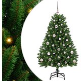 vidaXL Umestno božično drevo z LED lučmi Zelena 120 cm PVC in kovina, (5000067195) | Shoptok.si