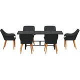  Vrtni set za objed s jastukom 7 pcs Crna poliratan | shoptok.hr