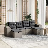 Maison Chic Seti vrtnega pohištva - Vrtna garnitura - Vrtni pohištvo set 6-delna z blazinami siv poli ratan, (21806798) | Shoptok.si