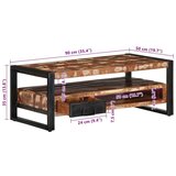 vidaXL Klubska mizica večbarvna 90x50x36 cm trden predelan les | Shoptok.si