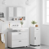  Set namještaja za kupaonicu s ladicama 3 pcs Visoki sjaj bijela | shoptok.hr