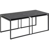 Actona Mat crni stolići za kavu u setu 3 kom s pločom stola u mramornom dekoru 60x120 cm Infinity – | shoptok.hr