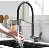 ELITE EDITION Poklopna kuhinjska armatura KW1202 - idealna rešitev za montažo pred oknom — Črna | Shoptok.si