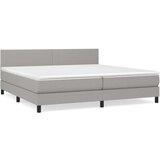  Box spring postelja z vzmetnico svetlo siva 200x200 cm blago, (20789866) | Shoptok.si