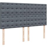 vidaXL Box spring postelja z vzmetnico temno siva 180x200 cm žamet | Shoptok.si