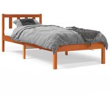 vidaXL Posteljni okvir medeno rjav 90x190 cm trdna borovina Cene