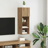 vidaXL Stenska TV omarica z LED lučmi Umetni hrast 30,5 x 30 x 90 cm | Shoptok.si