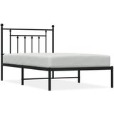 Maison Chic Kovinski Posteljni okvir - Enojna postelja - Postelja za odrasle z vzglavjem črn 100x190 cm, (21694116) | Shoptok.si