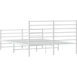 Metalni okvir kreveta uzglavlje i podnožje bijeli 150 x 200 cm | shoptok.hr