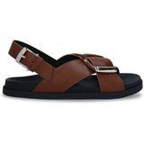 Nae Vegan Shoes Sandali & Odprti čevlji Women's Vegan Flat Sandals Luna Brown Kostanjeva Cene