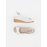 Shelvt White sandals on a low wedge espadrilles | shoptok.hr