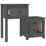 vidaXL noćni ormarić sivi 79,5 x 38 x 65,5 cm od masivne borovine | shoptok.hr