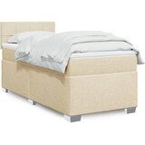 vidaXL Krevet s oprugama i madracem krem 90 x 190 cm od tkanine | shoptok.hr