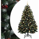  Umjetno božićno drvce zeleno s kuglicom 150 cm 150 LED lampica | shoptok.hr