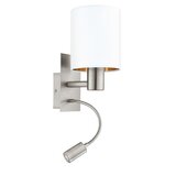 Eglo Pasteri zidna/2, e27, led 3,5w, nikl-mat, bijela-bakar | shoptok.hr