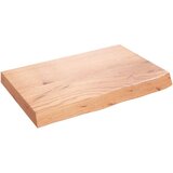 vidaXL Stenska polica svetlo rjava 60x40x(2-6) cm trdna hrastovina Cene