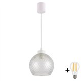 Brilagi LED luster na sajli RETRO GLASS 1xE27/60W/230V Ø 25 cm bela/zadimljeno-siva | Eponuda.com