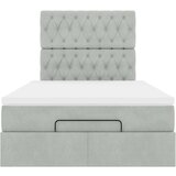 vidaXL okvir za krevet s madracima svjetlosivi 120x190 cm baršunasti | shoptok.hr