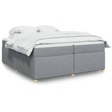 vidaXL Box spring postelja z vzmetnico svetlo siva 200x200 cm blago Cene