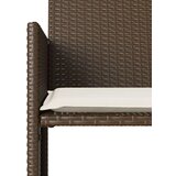  Vrtni dvosjed sa stolićem i tabureima smeđi od poliratana | shoptok.hr