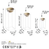 WALLXPERT Set ukrasnih saksija GED-019-C, 28x80cm, 17x40cm, 22x60cm, Bijelo-zlatna | Eponuda.ba
