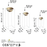 Set ukrasnih saksija GED-019-C, 28x80cm, 17x40cm, 22x60cm, Bijelo-zlatna