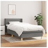  S oprugama i madracem tamnosivi 90x200 cm od tkanine | shoptok.hr