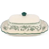 Zelena/slonokoščena porcelanasta posoda za maslo Cyril –