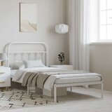  Metalni okvir za krevet s uzglavljem bijeli 100x190 cm | shoptok.hr