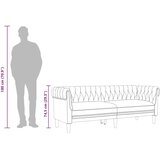  Trosjed Chesterfield tamnozeleni od tkanine | shoptok.hr