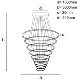  LED prigušiva luster na sajli LED/370W/230V 3000-6500K + daljinski upravljač | Eponuda.com