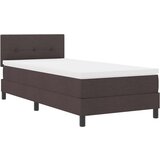 vidaXL Box Spring postelja z vzmetnico in LED temno rjava 90x190 cm tkanina, (22067208) | Shoptok.si