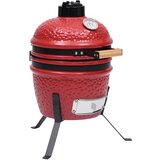 V 2-u-1 roštilj s pušnicom Kamado keramički 56 cm crveni Cijene