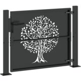 vidaXL Vrtna vrata Crna 105 x 100 cm Čelik s praškastim premazom | shoptok.hr