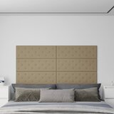 vidaXL Stenski paneli 12 kosov kapučino 90x30 cm umetno usnje 3,24 m² Cene