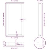 vidaXL noge kavne mizice u-oblika 2 kosa črna 50x(90-91)cm jeklo | Shoptok.si