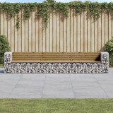 vidaXL Vrtna klupa s gabionskim dizajnom 347 x 71 x 65 5 od borovine | shoptok.hr