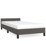 The Living Store Posteljni okvir z vzglavjem siv 80x200 cm umetno usnje - Posteljni Okvir Z Vzglavjem, (21528641) | Shoptok.si