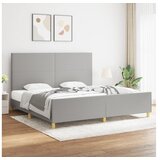 Posteljni okvir z vzglavjem svetlo siv 200x200 cm blago | Shoptok.si