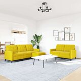 vidaXL 3-dijelni set sofa s jastucima žuti baršunasti | shoptok.hr