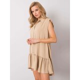 Fashion Hunters Beige dress with a frill Odelia RUE PARIS | Shoptok.si