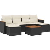  7-dijelni set vrtnih sofa od poliratana s jastucima crni | shoptok.hr