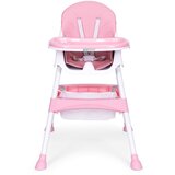 ECO TOYS Dječja stolica za hranjenje s pladnjem i košarom, pojas na 5 točaka, roza, | shoptok.hr