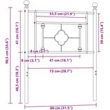  Metalno zamjensko uzglavlje bijelo 75 cm | shoptok.hr
