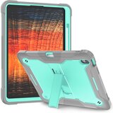 NIKCORP Ovitek za iPad 2/3/4 s stojalom, naramnim pasom in ročajem, troslojna zaščita pred udarci, silikonski, turkizne barve, (5000139191) | Shoptok.si