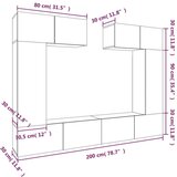  6-dijelni set TV ormarića boja hrasta sonome konstruirano drvo | shoptok.hr