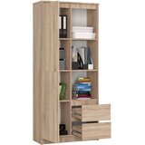 AKORD Regal, 1 Vrata In 2 Predala, Hrast Sonoma, (5000332567) | Shoptok.si